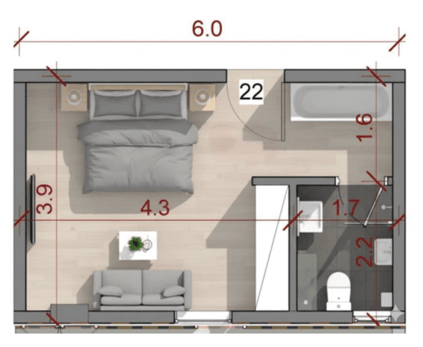 Studio C floor plan